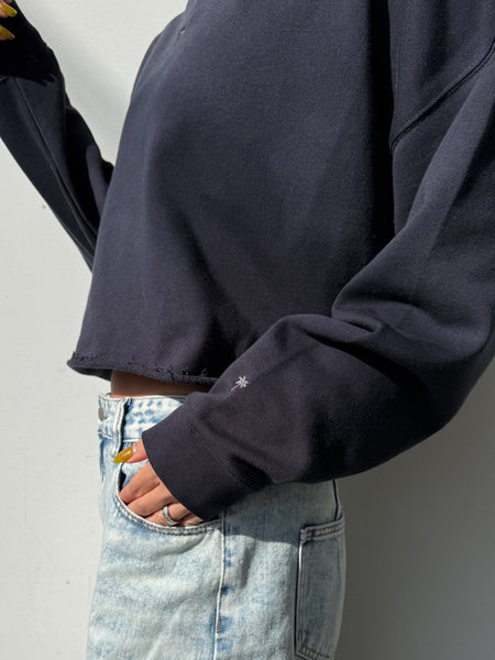 CROPPED COTTON SWEAT