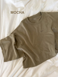 OVERSIZED CROPPED TEE【4colors】