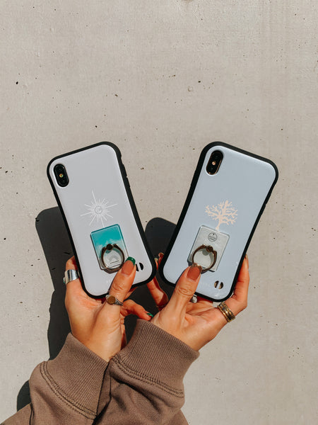 耐衝撃カスタムグリップケース【STONE -sparkle moon-】