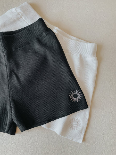 Ribbed Sun shorts【White】