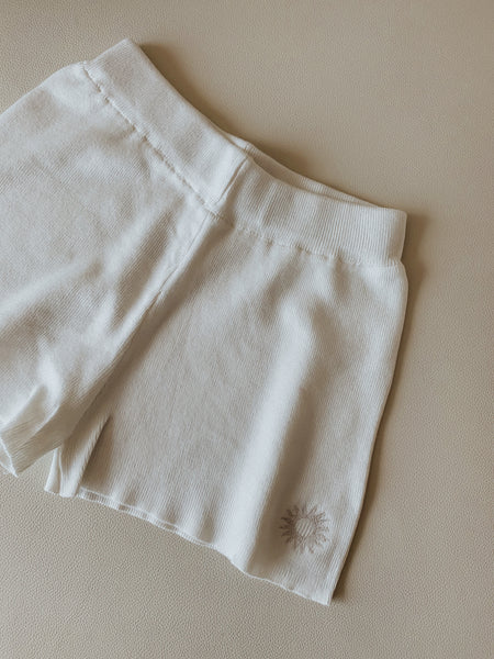 Ribbed Sun shorts【White】